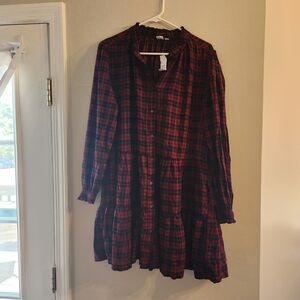 GAP Factory Red and Black Plaid Dress